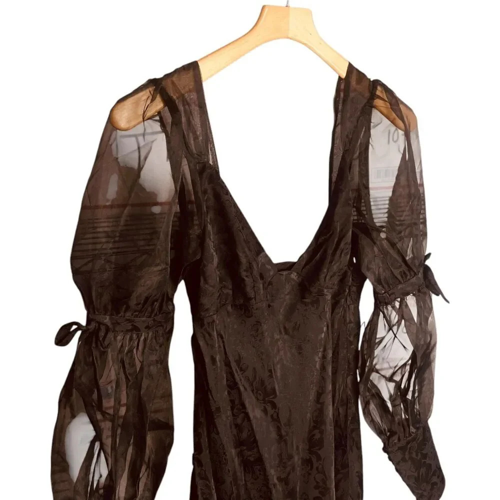 For Love & Lemons Gabrielle Puff Sleeve Mini Dress - Picture 7 of 15